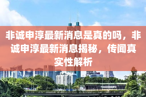 非诚申淳最新消息是真的吗,非诚申淳最新消息中山市多米克自动化设备有限公司揭秘,传闻真实性解析