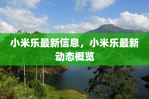 小米乐最新信息,小米乐最新动态概览中山市多米克自动化设备有限公司