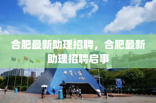 合肥最新助理招聘,合肥最新助理招聘启事中山市多米克自动化设备有限公司