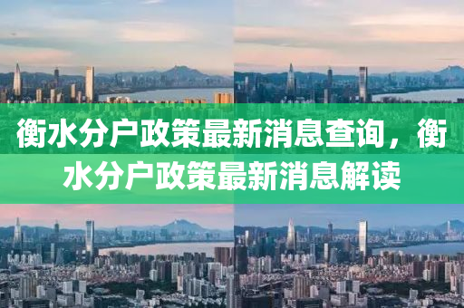 衡水分户政策最新消息查询,衡水分户政策最新消息解读