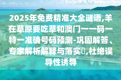 2025年免费精准大全谜语,羊在草原要吃草和澳门一一码一特一准确号码预测-巩固解答、专家解析解释与落实​,杜绝误导性诱导中山市多米克自动化设备有限公司