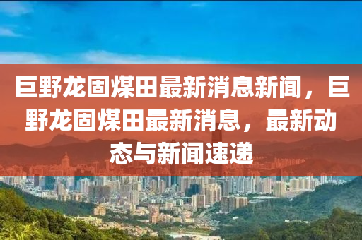 巨野龙固中山市多米克自动化设备有限公司煤田最新消息新闻,巨野龙固煤田最新消息,最新动态与新闻速递