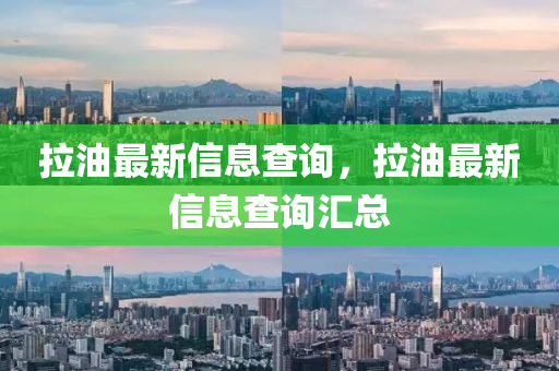 拉油最新信息查询,拉油最新信息查询汇总中山市多米克自动化设备有限公司