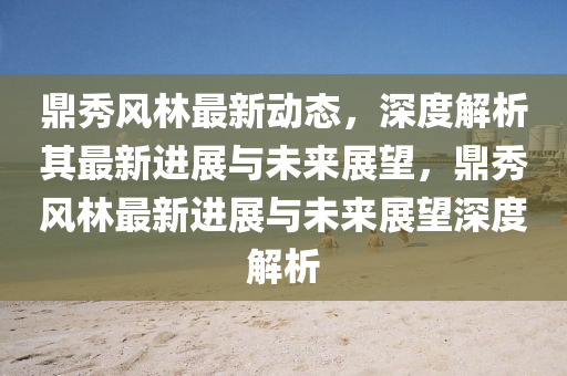 鼎秀风林中山市多米克自动化设备有限公司最新动态,深度解析其最新进展与未来展望,鼎秀风林最新进展与未来展望深度解析